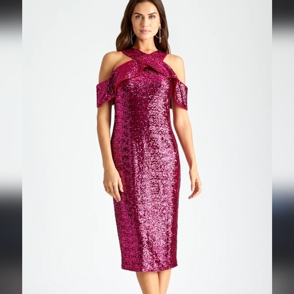 Rachel Roy Jolie Sequined Cocktail Party Dress M - Picture 1 of 13